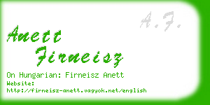 anett firneisz business card